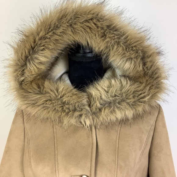 MIDTOWN VINTAGE FAUX SUEDE AND FUR COAT - Picture 2 of 9